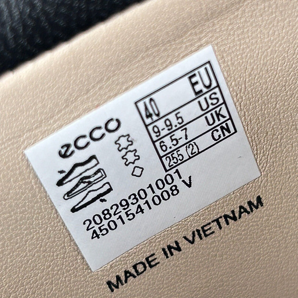 ECCO Anine Squared Buttery Soft Leather Flats Black 208293 Women's 40/9.5 NWB - Picture 9 of 10